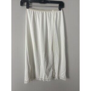 Vintage Kayser Ivory Skirt Slip Size M Nylon Lace Womens Half Slip USA Made